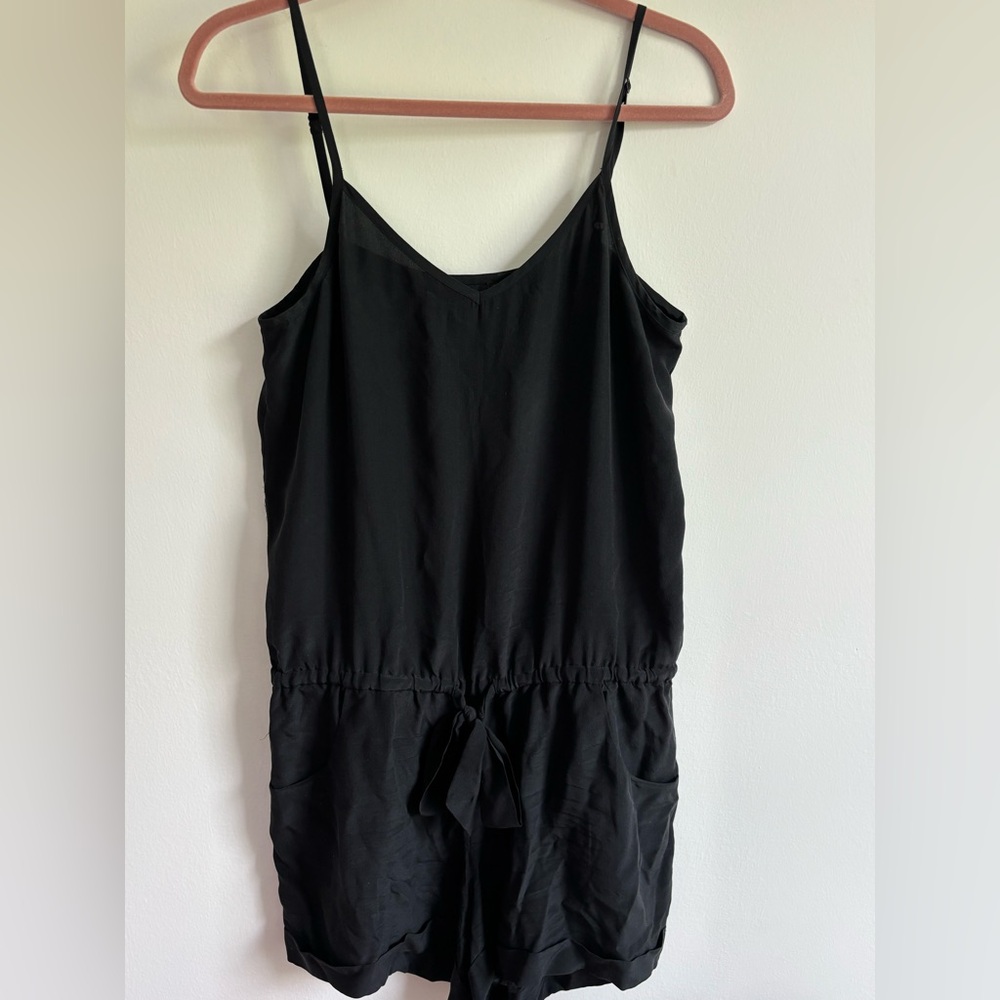 J Crew Black Spaghetti Strap Romper